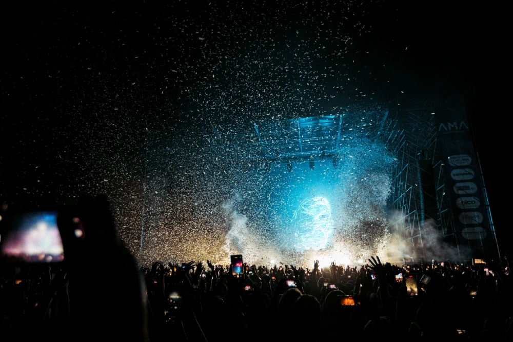 Vista del concerto dal pit, davanti palco